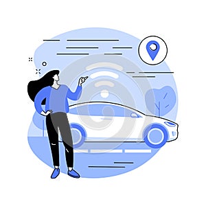 Autonomous car abstract concept vector illustration.