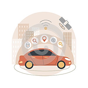 Autonomous car abstract concept vector illustration.