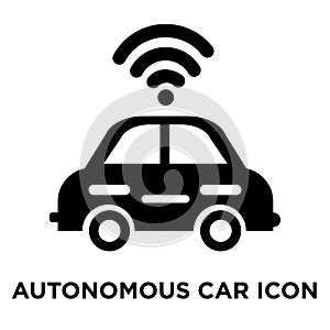 Autonomous car icon vector isolated on white background, logo co