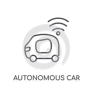 Autonomous car linear icon. Modern outline Autonomous car logo c