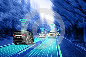 Autonomous car sensor system concept for safety of driverless mode car control photo