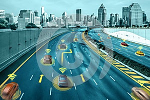 Autonomous car sensor system concept for safety of driverless mode car control photo