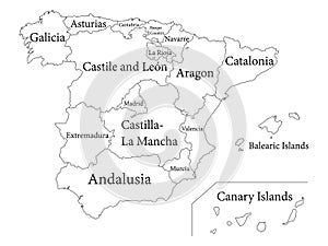 Autonomous Communities Map of Spain