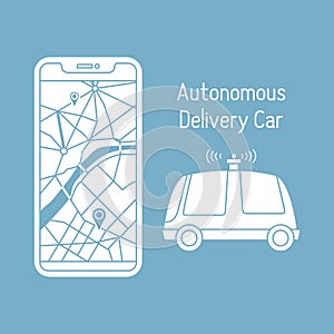 Autonomous delivery car Navigation remote control