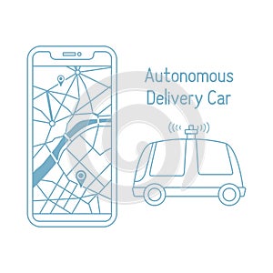 Autonomous delivery car Navigation remote control