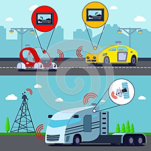 Autonomous Driverless Vehicles Banners