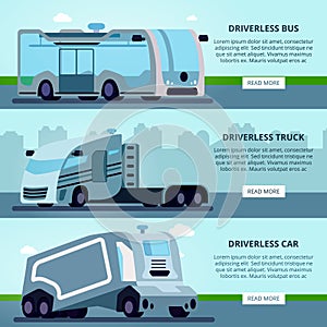 Autonomous Driverless Vehicles Banners