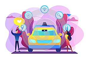 Autonomous driving concept vector illustration