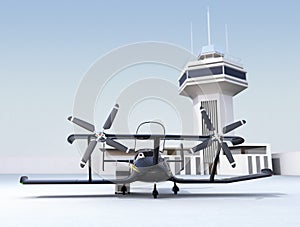 Autonomous flying drone taxi in airport
