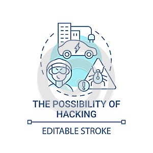 Autonomous hacking possibility concept icon.