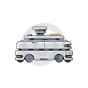 Autonomous Mobile Robot Vector Illustration