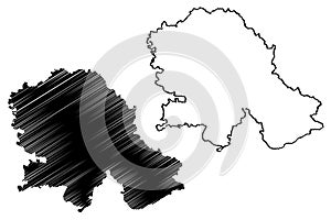 Autonomous Province of Vojvodina Republic of Serbia map vector illustration, scribble sketch Vojvodina map
