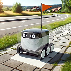 Autonomous robots deliver packages independently. Smart logistics and the concept