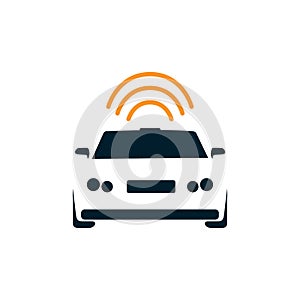 Autonomous self driving car vector image design illustration