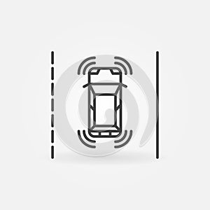 Autonomous Self-Driving Vehicle linear vector concept icon