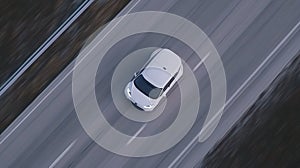 Autonomous taxi on highway, showcasing modern technology and innovation