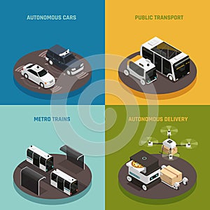 Autonomous Vehicles Isometric Design Concept