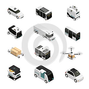 Autonomous Vehicles Isometric Icons photo