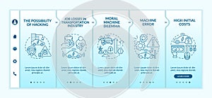 Autonomous vehicles technical errors onboarding vector template.