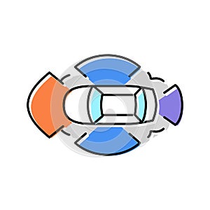 autonomus vehicle color icon vector illustration photo