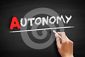 Autonomy text on blackboard