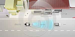 Autopilot Front car distance ADAPTIVE CRUISE CONTROL system EV Auto emergency braking emergency braking to avoid collisions 3D