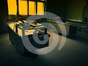 An autopsy room interior