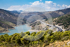 A-44 autoroute through Sierra Nevada mountains photo