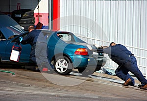 Autoshop and broken car