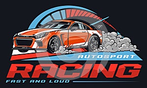 Autosport racing colorful vintage sticker