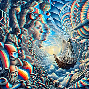 53 13. Autostereogram_ A two-dimensional image that conceas a 3