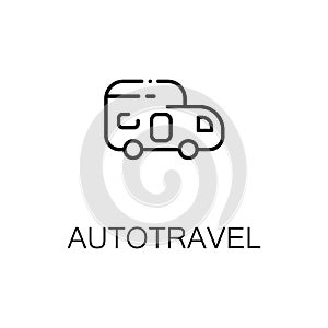 Autotravel flat icon or logo for web design.