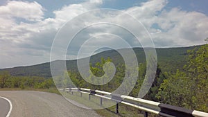 Autotravel Summer south of Crimea. Beautiful serpentine mountain roads stock footage video