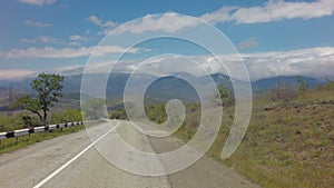 Autotravel Summer south of Crimea. Beautiful serpentine mountain roads stock footage video