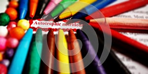autotrophic nutrition presented with multicolored pattern photo