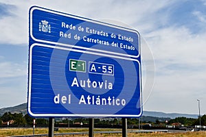 autovia del atlantico highway road sign