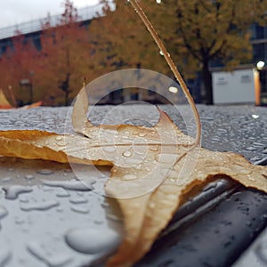 Autum leave nature rain trees