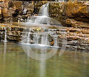 Autuman View of a Staircase Cascading Waterfall