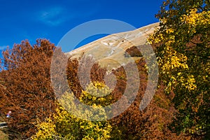 Autumn in Abruzzo. Passo Godi is a mountain area, located near the pass of Monte Godi in the central Apennines of Abruzzo photo