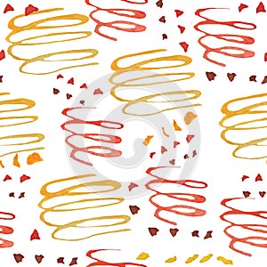 Autumn abstract background with curls and spots on a white background. watercolor illustration for wallpaper, prints and magazines