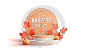 Autumn advertising banner with product showcase