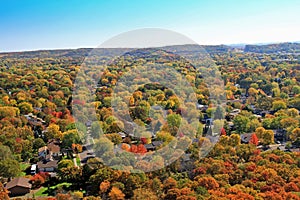 Autumn aerial residential Eau Claire Wisconsin photo