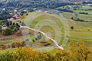 Podzimní krajina poblíž Banské Štiavnice, Slovensko.