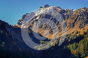 Autumn alp valley in Glarus Switzerland