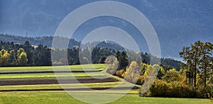 Autumn in the alps, Austria around the village Sillian - panorama