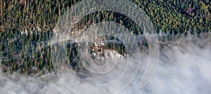 Autumn Alps mountain misty morning view from Jenner Viewing Platform, Schonau am Konigssee, Bavaria, Germany photo