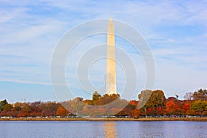 Autumn around Tidal Basin and Washington National Monument.