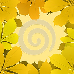 Autumn background with chestnut leaves