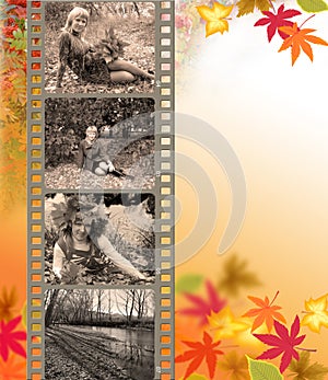 Autumn background with a film