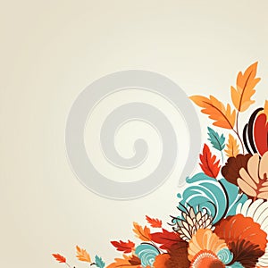 an autumn background with flowers and leaves